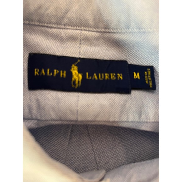 Ralph Lauren Oxford Shirt Mens Medium Blue Long Sleeve Button Down - Picture 3 of 7